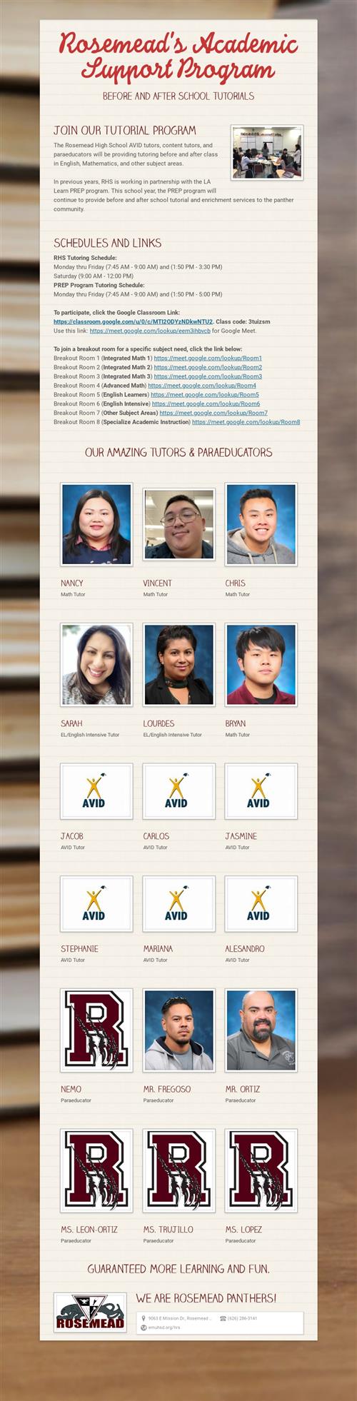 Tutoring - RHS 